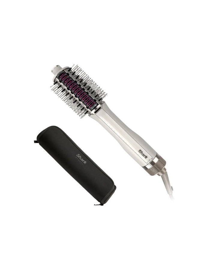 Shark SmoothStyle Heated Brush and Comb with Heat-Resistant Storage Bag, Hot Air Brush with 3 Temperatures, Smooth, Soft & Voluminous Finish For All Hair Types, Silk, HT212ME - Image 1